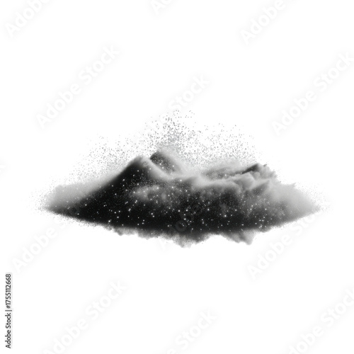 Dramatic Cloud Formation with Stars Against Black Background