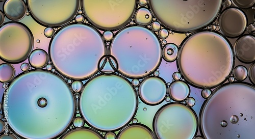 colorful glass balls, Oil Water Macro: Iridescent Bubbles Abstract Texture