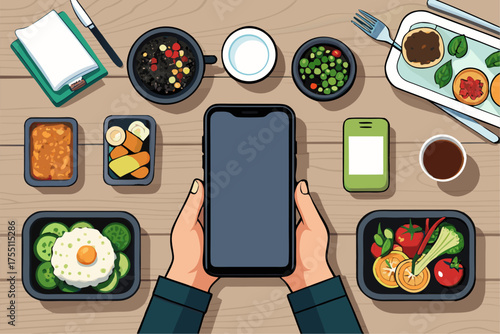 Fashionable cartoon sushi set vector illustration of fresh fish meal objects on a plate for dinner