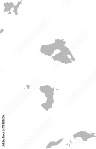 North Aegean, Greece – administrative vector map with municipality boundaries (Web Mercator projection, PPT-compatible & fully editable)