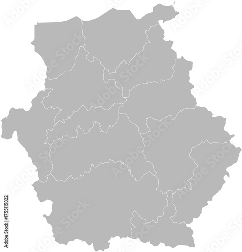 Western Macedonia, Greece – administrative vector map with municipality boundaries (Web Mercator projection, PPT-compatible & fully editable)