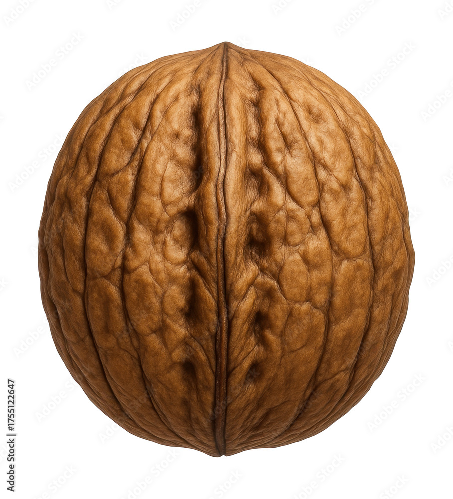 Obraz premium Round walnut with a deeply ridged, textured shell.