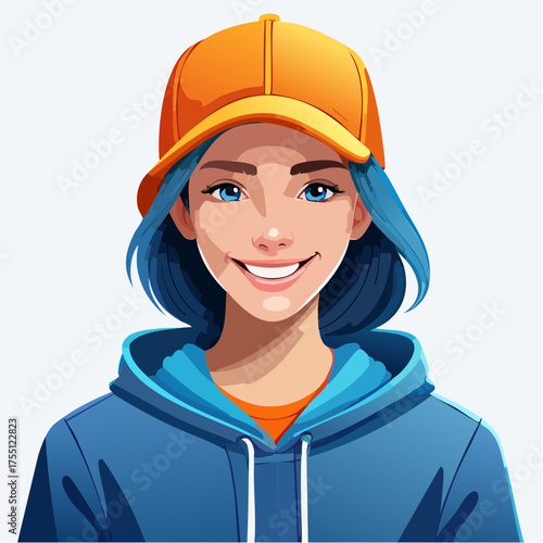 Teenager mit Basecap und Streetwear (Studio)