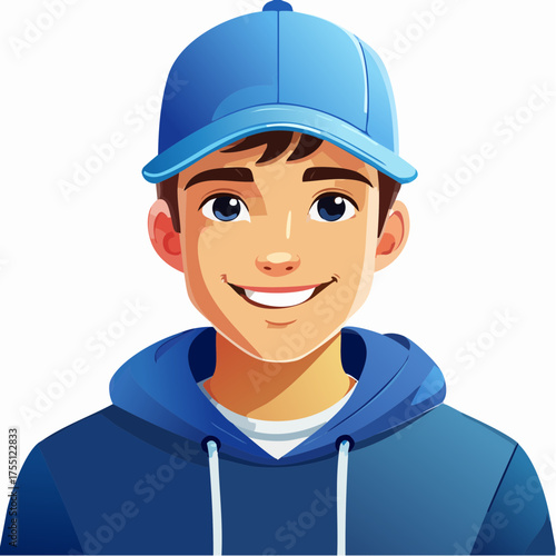 Teenager mit Basecap und Streetwear (Studio)