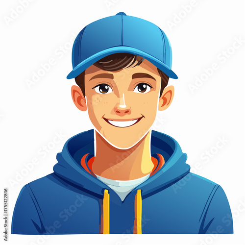 Teenager mit Basecap und Streetwear (Studio)