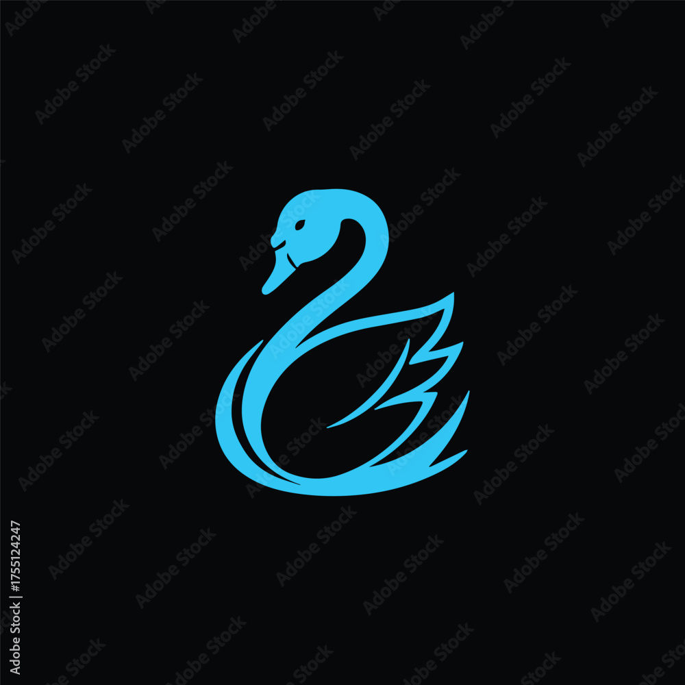 Obraz premium Elegant silhouette style minimal swan t-shirt design featuring graceful vector art of a swan, perfect for nature lovers, bird enthusiasts, minimalist fashion fans, animal-themed apparel, and peaceful 