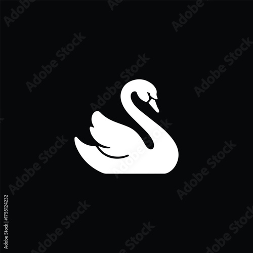 Elegant silhouette style minimal swan t-shirt design featuring graceful vector art of a swan, perfect for nature lovers, bird enthusiasts, minimalist fashion fans, animal-themed apparel, and peaceful 