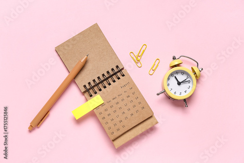 Calendar with alarm clock, ...