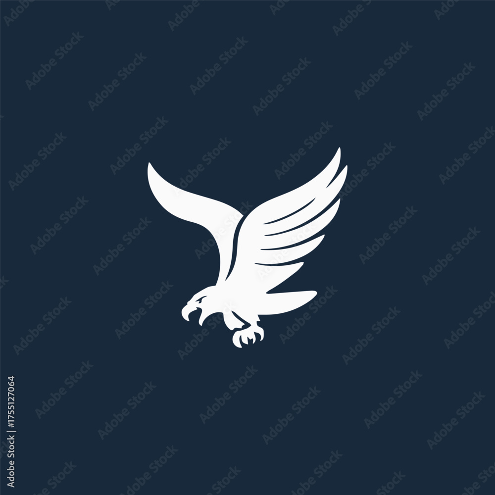 Obraz premium Silhouette style minimal eagle t-shirt design featuring bold black vector art, simple bird line illustration for freedom lovers, wildlife fashion, patriotic apparel, modern minimalist outfit, and powe