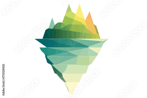 Vector of dormant crystalline entity Geometric alien lifeform emerging from a liquid surface Abstract scifi illustration for concepts of undiscovered life and cryogenesis