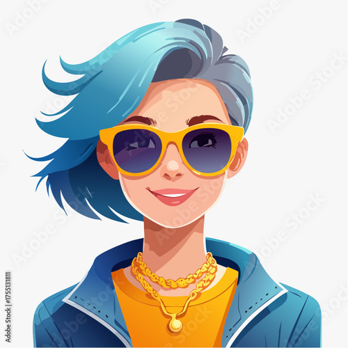 Teenager mit Sonnenbrille und Goldkette (stylish, clean)