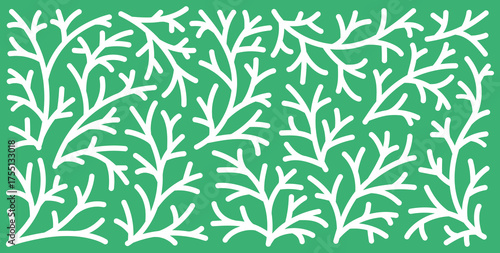Pine and Cypress Banner Background. Hand Drawn Botanical Vector Illustration. Foliage Pattern