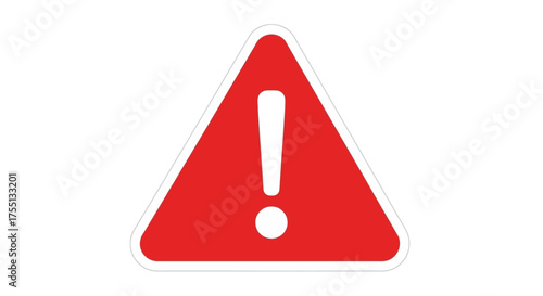 Red Warning Triangle with White Exclamation Mark Represents Alert Danger or Important Information Symbol