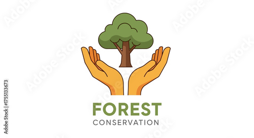 Illustrative Emblem Representing The Vital Importance Of Forest Conservation And Environmental Protection For A Sustainable Future