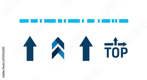 Understanding Upward Movement and Progress Through Visual Arrows and Text Indicators