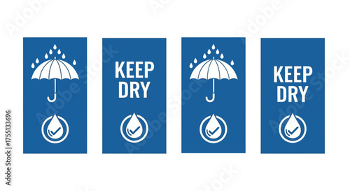 Essential Handling Labels Indicating Protection From Moisture and Water Damage During Shipping and Storage
