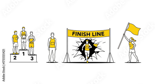 Achieving Victory and Crossing the Finish Line in a Competitive Race After Intense Training and Dedication