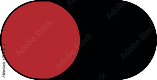 Hand Drawn Red Toggle Switch Button OFF Doodle Icon UI Element