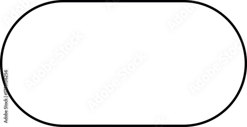 Hand Drawn Toggle Bar or Capsule Shape Doodle Icon UI Container