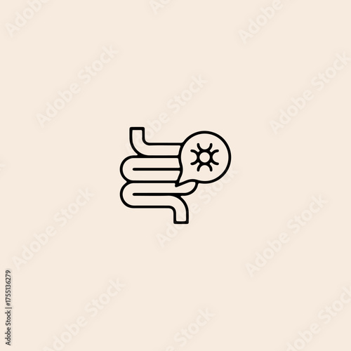 Gut bacteria icon flat vector design.