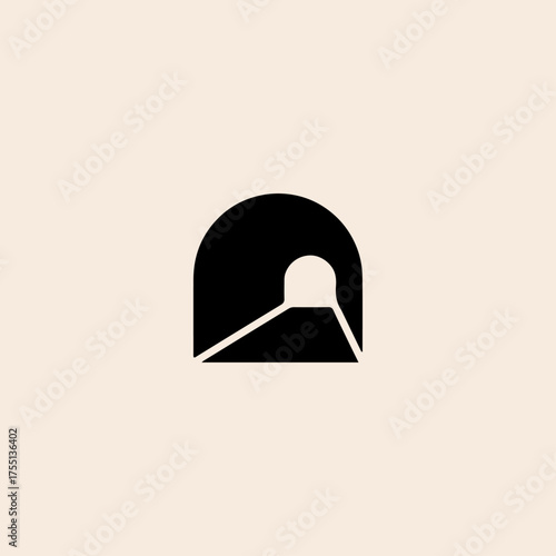 Tunnel icon flat vector design.