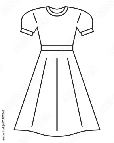 ドレス、ワンピース、洋服、ファッション、コーディネート、おしゃれ関連のイラスト