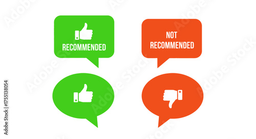 Visualizing Recommendations Versus Non Recommendations With Thumbs Up and Thumbs Down Icons Against White Background