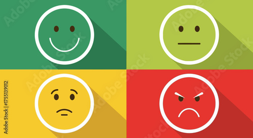 A Collection of Diverse Emotion Icons Showing Happy Neutral Sad And Angry Faces Representing Customer Feedback And Satisfaction Levels