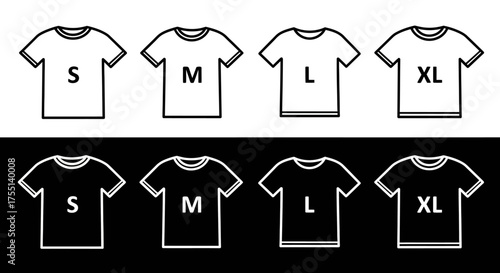 Visual Representation of Apparel Sizing Options for Casual Tshirts Showcasing Small Medium Large and Extra Large Design Variations