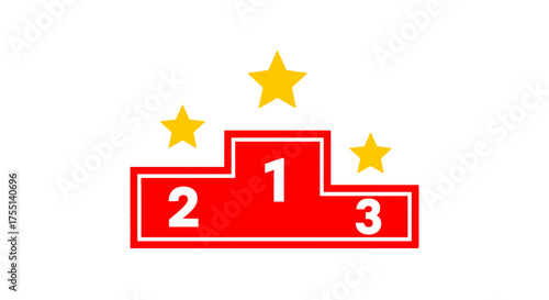 A Competitive Podium Displaying First Second and Third Place With Gold Stars Symbolizing Achievement and Victory