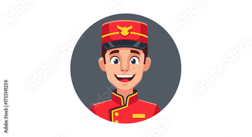 Friendly Hotel Bellhop Offering Welcoming Service and Assistance to Guests