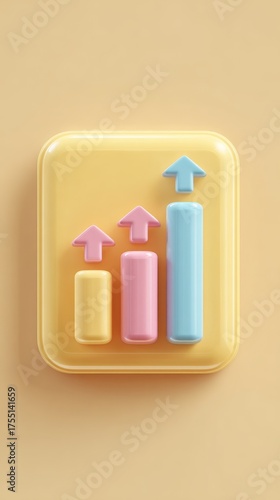 Colorful Growth Chart Icon - Business and Progress Visualization.