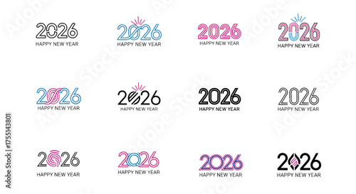 Celebrate 2026 with modern new year greetings and festive designs