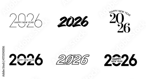 Celebrate the incoming year 2026 with these dynamic and modern typography designs