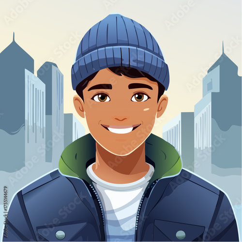Teenager mit Bomberjacke (clean urban look)