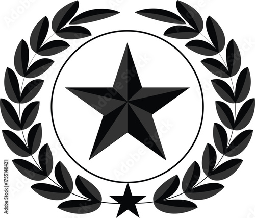 Star and Wreath Emblem Design