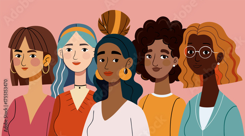 Diverse Group of Women Celebrating Togetherness and Individuality