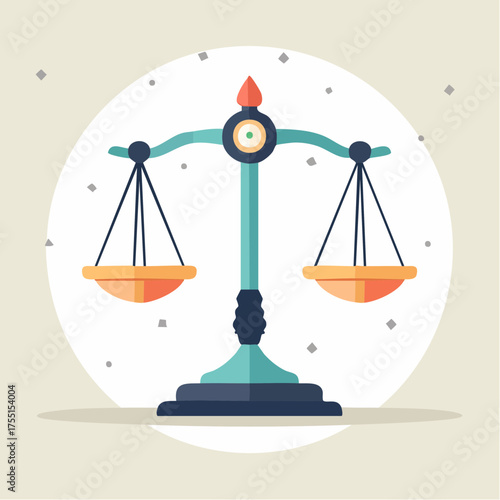 Illustration vectorielle minimaliste d’une balance de la justice