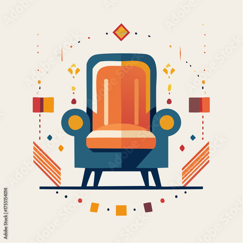 Illustration vectorielle minimaliste d’un fauteuil du pouvoir
