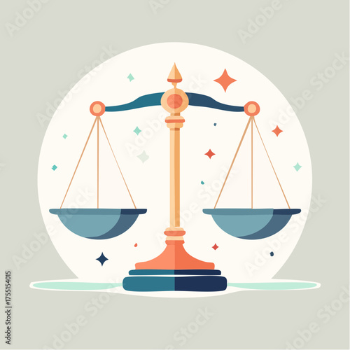Symbole de l’équité et du droit en design plat clair