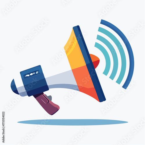 Illustration vectorielle minimaliste d’un haut-parleur politique