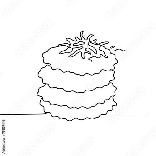 Stack of delicious latkes with crispy topping in a minimalist style  