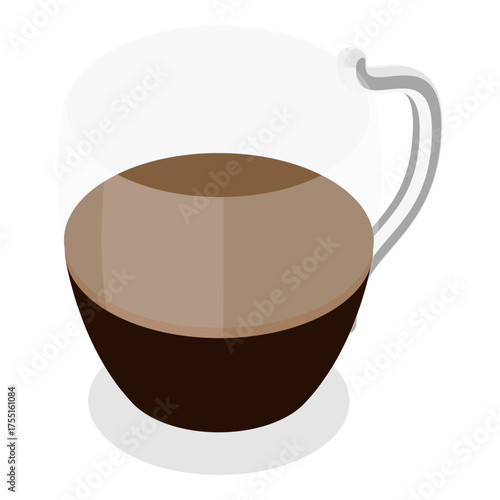 3D Isometric Flat Vector Set of Coffee Beverages, Cafe Menu. Item 7
