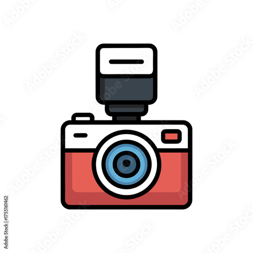 Camera flash icon vector on White Background ,Vector Art Illustration on white background.