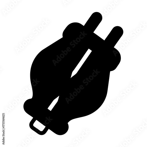 Electric plug in black silhouette represents power and electronic connectivity