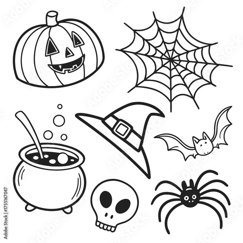 halloween doodle icons pumpkin ghost witch ha.svg