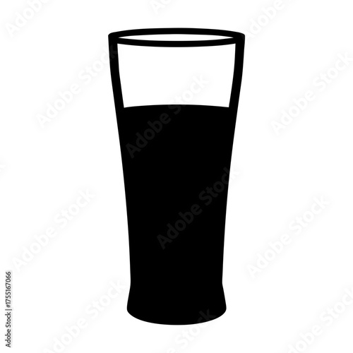 Silhouette of a pint glass ready for a refreshing beverage of choice
