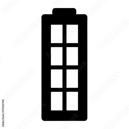 Stylized icon representing a fully depleted or empty battery state illustration