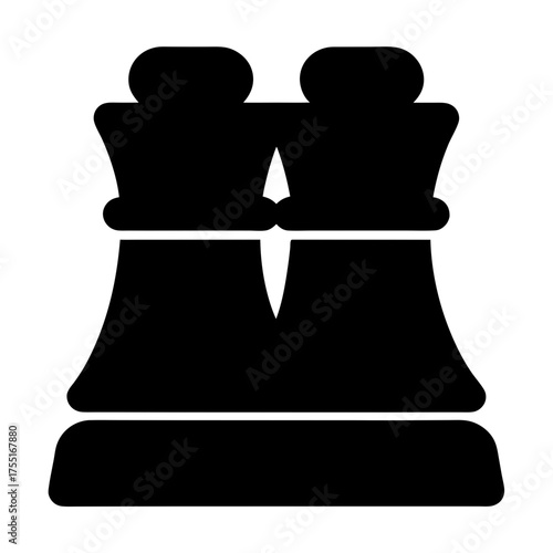 Geometric Chess Piece Depiction of Queens United as a Single Entity