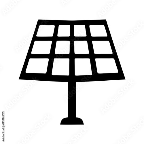 Solar panel array illustration showing sustainable energy in black silhouette style